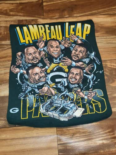 Vintage Green Bay Packers 1990s Lambeau Leap Caricature Sports Sweatshirt Size L
