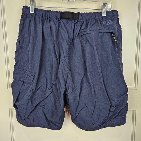 The North Face Cargo Shorts Men L Belted Nylon Navy Blue Hiking