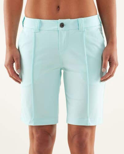 Lululemon Club Shorts Aquamarine Luxtreme Golf Tennis Bermuda Pockets Size 8
