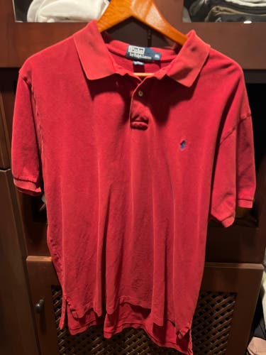 Polo Ralph Lauren Red Short-Sleeve Knit Polo Shirt (XL)