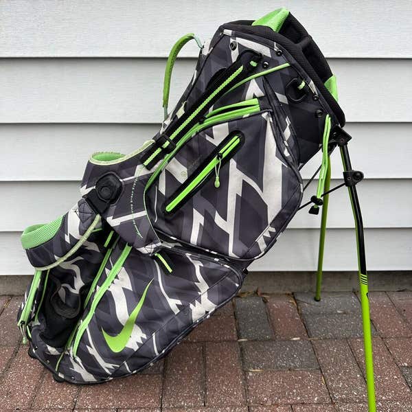 READ Nike Xtreme Sport Gray Lime Green Carry Strap Golf Stand Bag