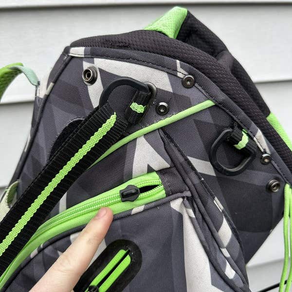 READ Nike Xtreme Sport Gray Lime Green Carry Strap Golf Stand Bag