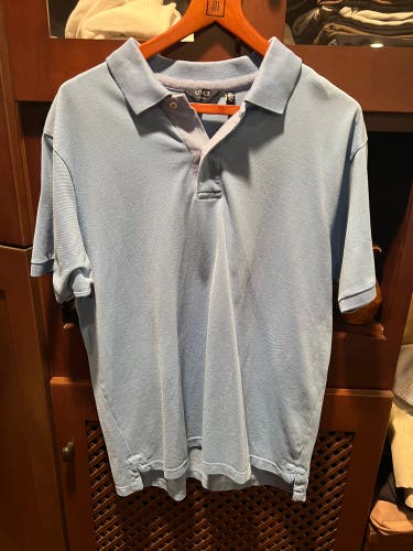 Lincs David Chu Co. Men’s Carolina Blue Knit Short-Sleeve Cotton Polo Shirt (XL)
