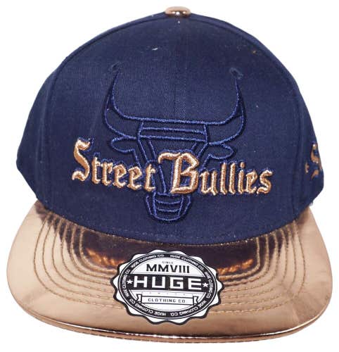 Vintage Chicago Bulls Street Bullies Navy Gold - Adult One Size Cap By Hat Huge