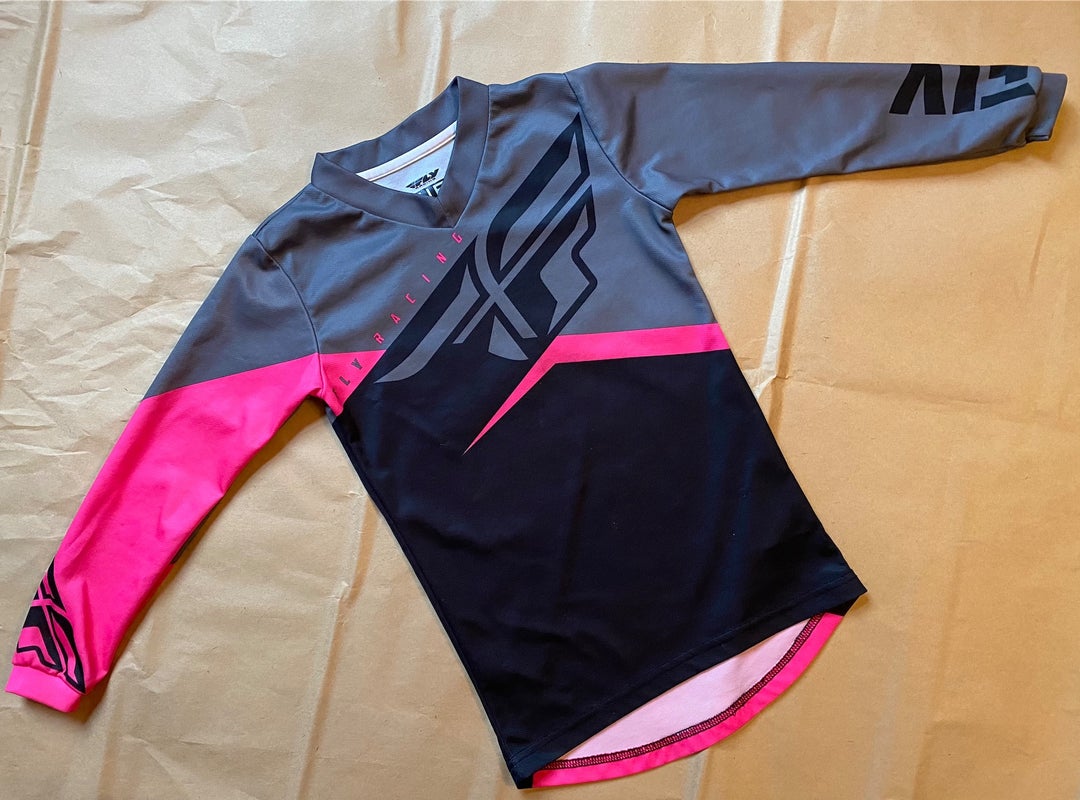 Used FLY Racing F-16 Youth MX Jersey Black-Pink | Small