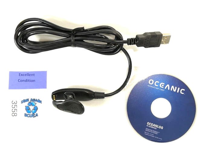 Oceanic / Aeris USB Data Cable Epic Geo Atom 2, 3, 3.1, F.10 Scuba Dive Computer