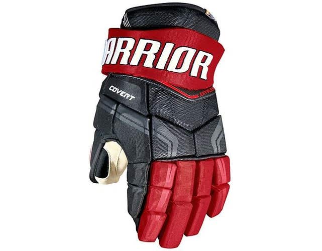 New Warrior Covert QRE Pro 15" hockey gloves senior black red SR Edge ice glove