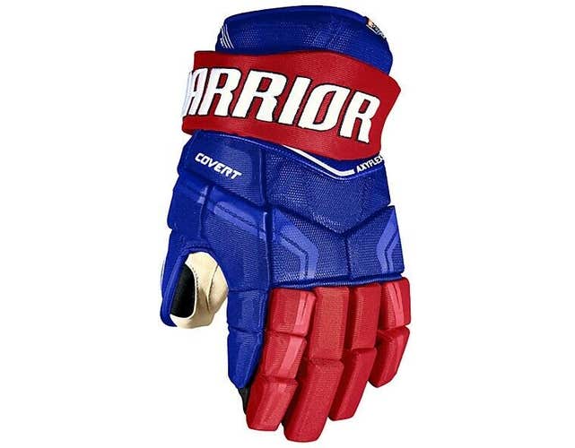 New Warrior Covert QRE Pro 15" hockey gloves senior blue red SR Edge ice glove