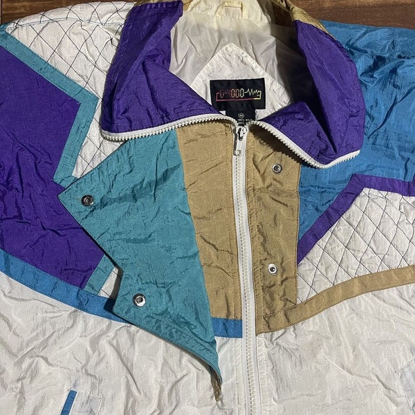 Vintage G-4000 Womens Nylon Jacket Full Zip Retro Multi Color