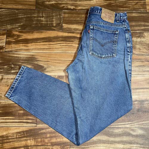 Vintage Women's Levis 550 Relaxed Fit Tapered Leg Mom Jeans Size 16 Mis Long L
