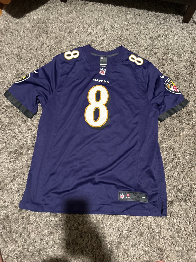 Baltimore Ravens #8 Lamar Jackson XL New Jersey