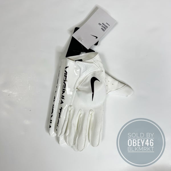 NIKE VAPOR JET NCAA VIRGINIA TECH CAVALIERS FOOTBALL GLOVES 2XL