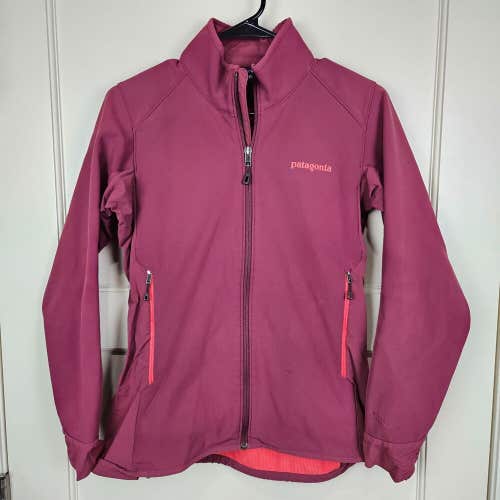 PATAGONIA Womens POLARTEC Full Zip Softshell Windbreaker Jacket Rose Red Size XS
