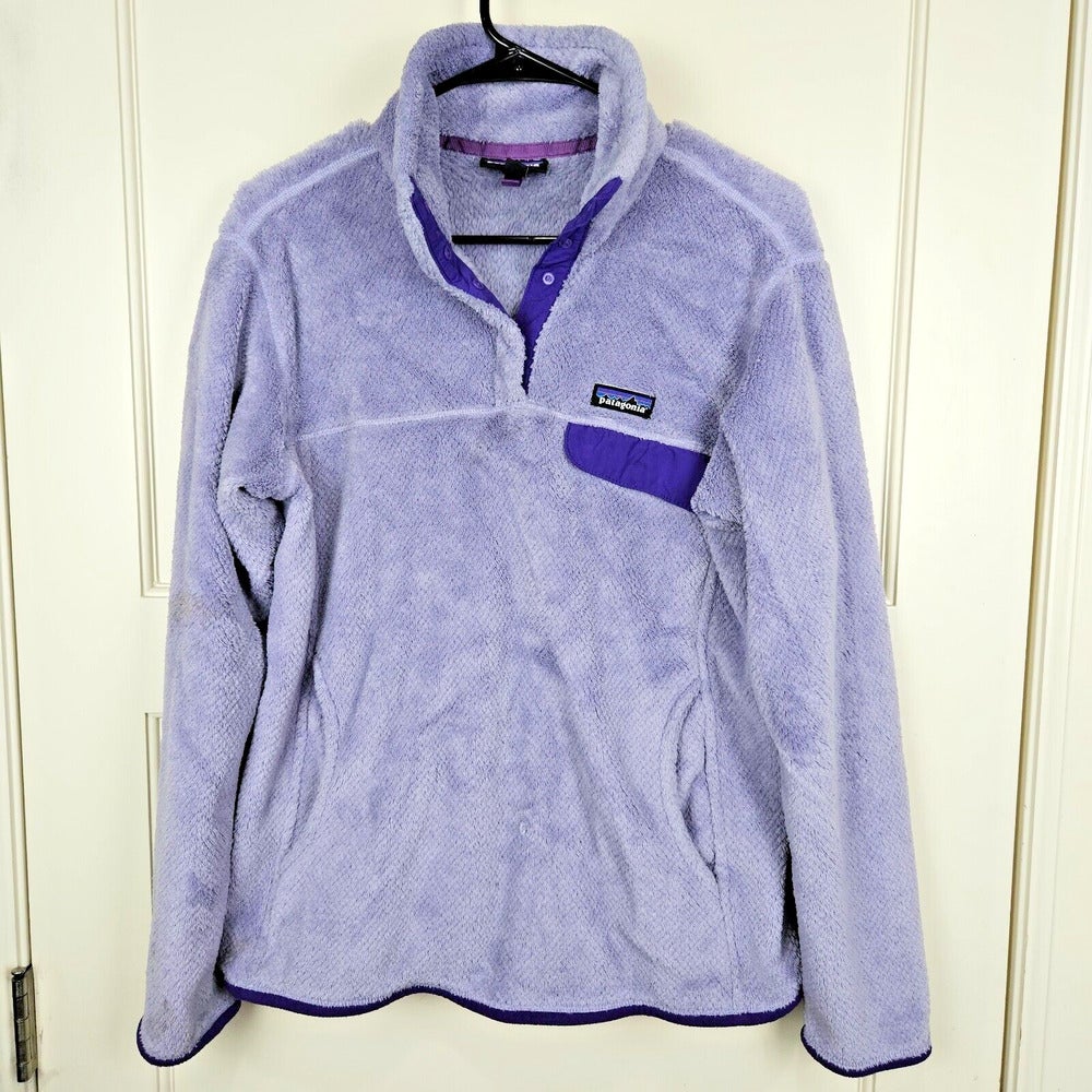 PATAGONIA Lilac Purple Synchilla Snap T Pullover Fleece Sweater Women's  Size: L