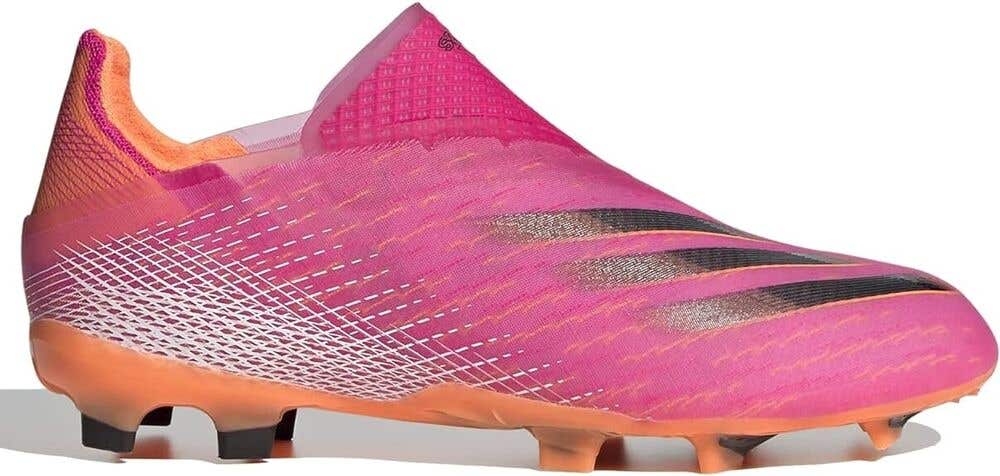 Adidas Junior X Ghosted FG Soccer Cleats / Shoes - Pink Orange - 6 - MSRP $130