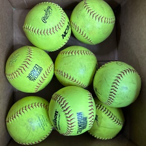 Used 8 Pack Softballs (3-11”)(5-12”)