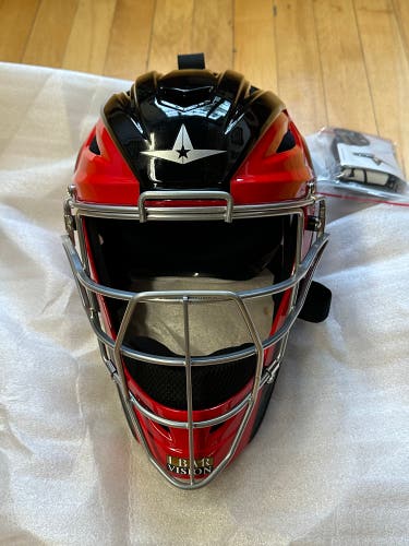 New All-Star MVP2500-TT Catcher's Mask Black/Scarlet