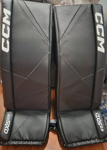 Used Black CCM Axis 2.9 Goalie Leg Pads 32+1
