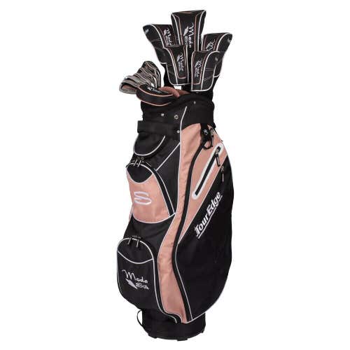 Tour Edge Moda Silk Women's Premium Golf Complete Set - Black Rose Gold - LRH