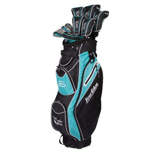 Tour Edge Moda Silk Women's Premium Golf Complete Set - Black Light Blue - LRH