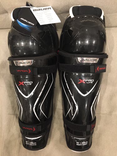 New! 15” Bauer Vapor X Pro Lite Shin Pads Shin Guards Senior