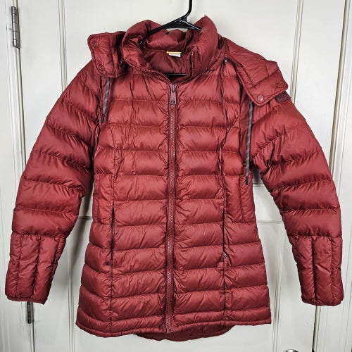 Lole Rust Red Puffer Parka Down Quilted Snow Winter Coat Women Jacket Size M