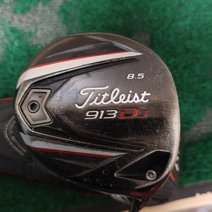 Titleist 913D3 8.5 Driver Stiff Flex Phenom 70 Graphite w Headcover