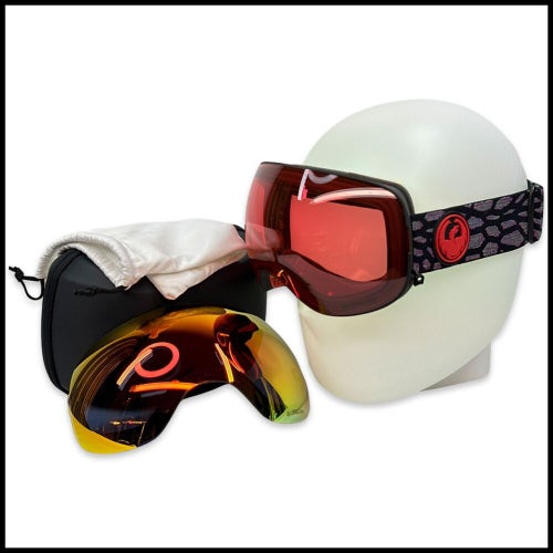 #1199 Dragon X2 Ski Snowboard Goggles Split LumaLens / Extra Lens / Hard Case