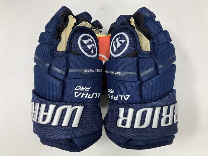 New Warrior Alpha Pro 10" Hockey Gloves junior ice glove JR navy blue roll inch