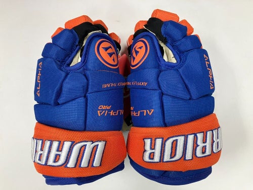 New Warrior Alpha Pro S19 10" Hockey Gloves junior blue orange JR ice glove roll