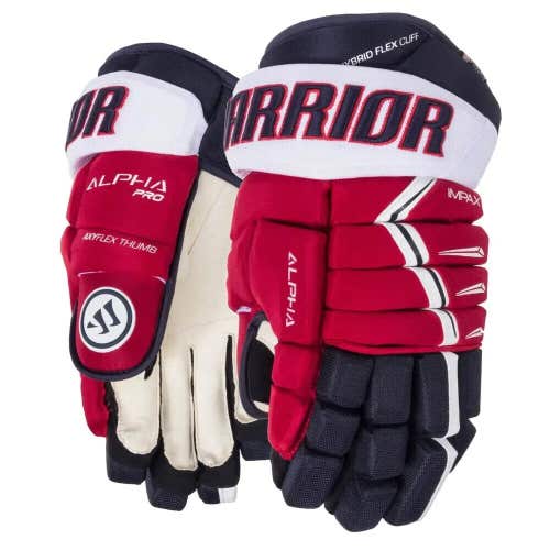 New Warrior Alpha Pro S19 10" Hockey Gloves junior navy red white JR ice glove