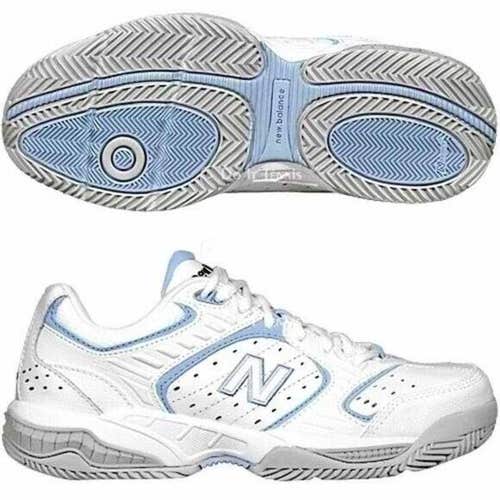 New Balance Womens WC654W Size 7A White Blue Tennis Court Shoes New In Box