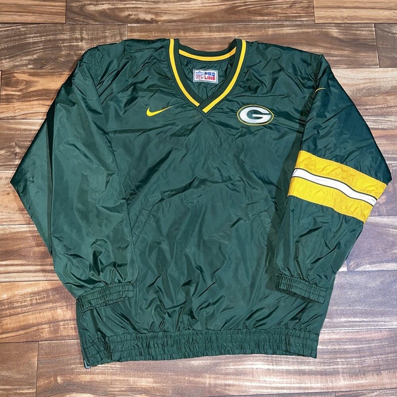 Vintage Nike Pro Line NFL Green Bay Packers Reversible Windbreaker Jacket Sz L