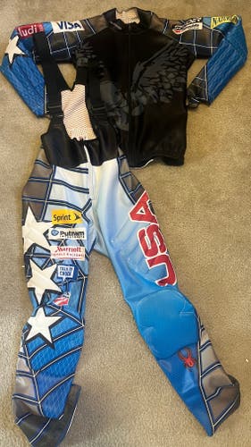 Spyder US Ski Team World Cup Two Piece SL Race Suit padded Extra Large