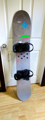 Used Women's Burton Snowboard All Mountain With Bindings True Twin 147cm/58" camber.