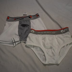 SafeTGard Compression Shorts AND McDavid Athletic Brief w/ Cup Pocket, Youth Large (24-26)