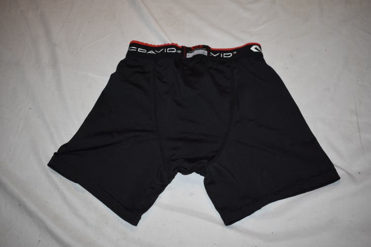 McDavid 9255 Compression Shorts w/ Cup Pocket, Black, Youth Large (25-27)