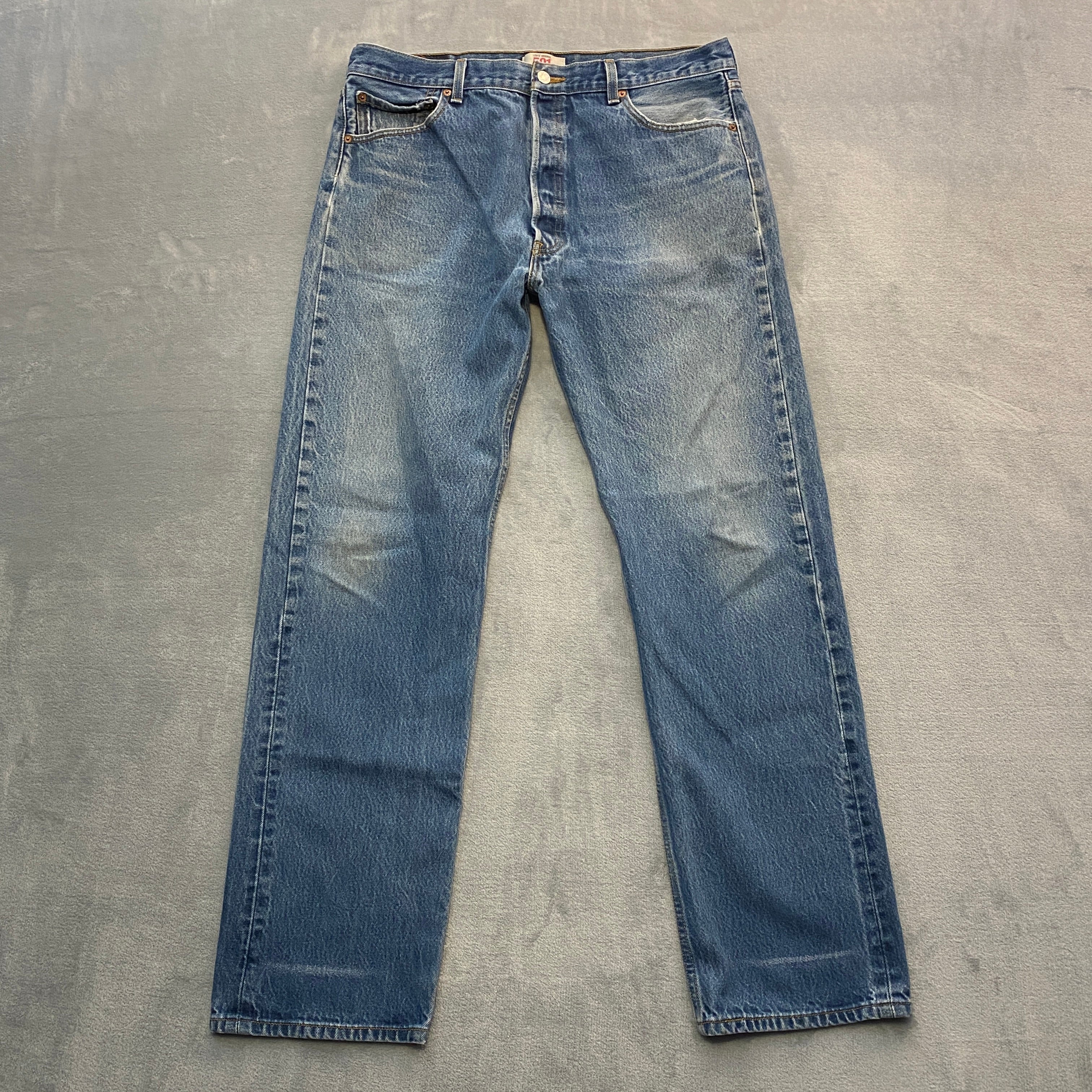 Levis 501 Jeans Men 38x36 (35x33) Vintage Y2K 501-0000 Washed Out