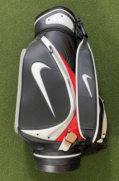 Nike N360 Staff Bag Black Red White 6-Way Divide Single Strap Golf Bag