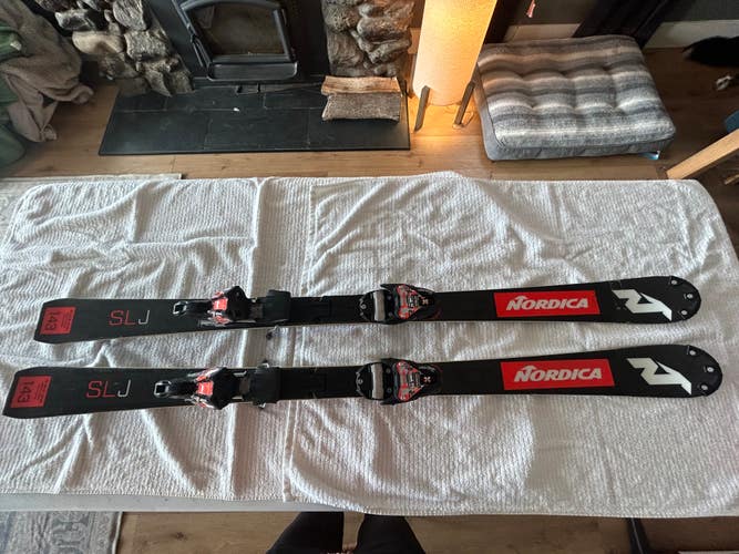 Used 2020 Nordica 143 cm Racing Dobermann SL WC Skis With Bindings Max Din 12 SLJ