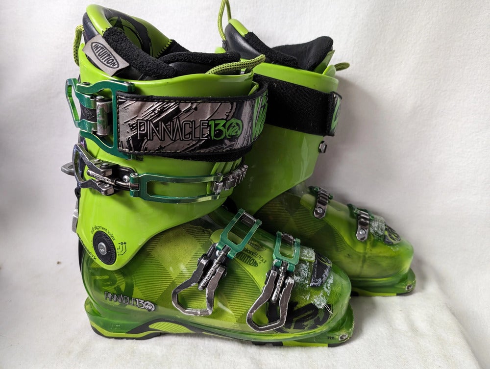 K2 Pinnacle 130 Ski Boots Size 25.5 Color Green Condition Used