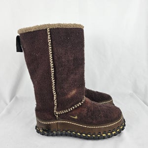 Nike ACG 2008 Womens Fur Lined Winter Boots Valenka Wool Size 6 Brown 329979-331