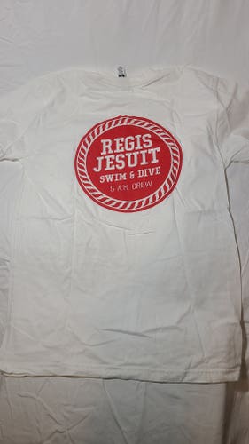 White Used Medium Regis Jesuit Swim & DiveMen's Pocket-T