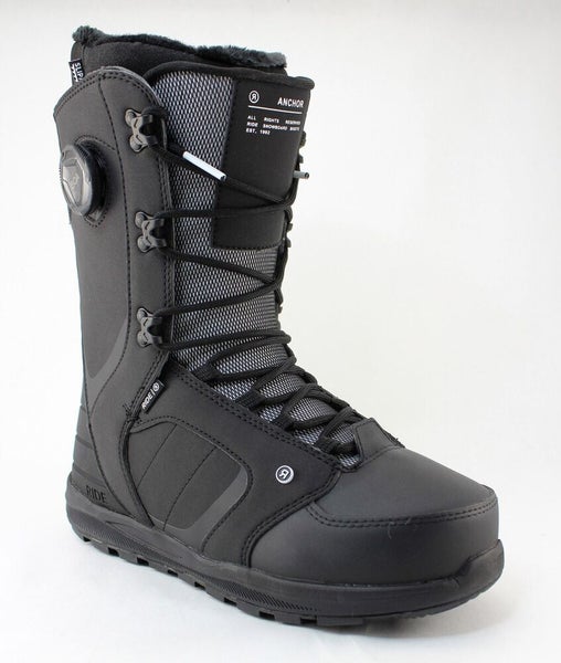 Ride Anchor Boa Tongue Tied System Snowboard Boots Mens 9 Black New 2024