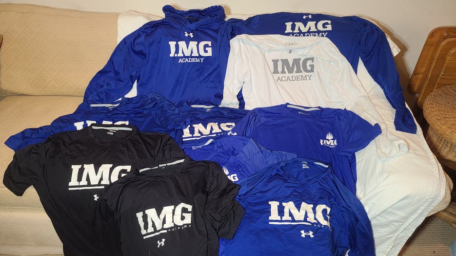 10pc bundle, IMG Academy, National Team issue, Used Large/Extra Large Men's Under Armour tops