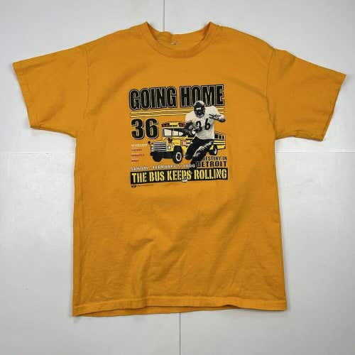 2006 Jerome Bettis Pittsburgh Steelers Super Bowl XL T-Shirt Yellow Sz L