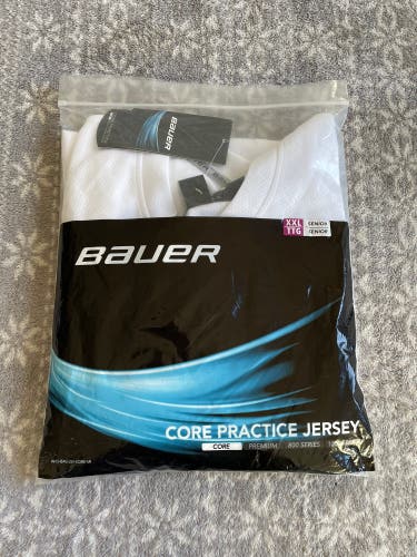 Brand New White XXL Bauer Core Practice Jersey