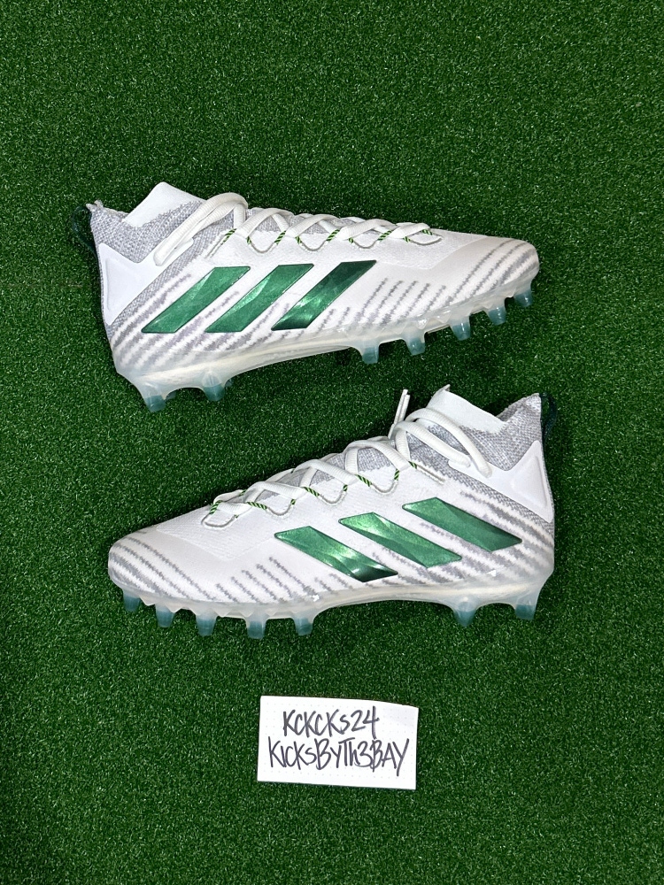 Adidas Freak Ultra Primeknit Football Cleats White Green FX6583 Mens size 10.5