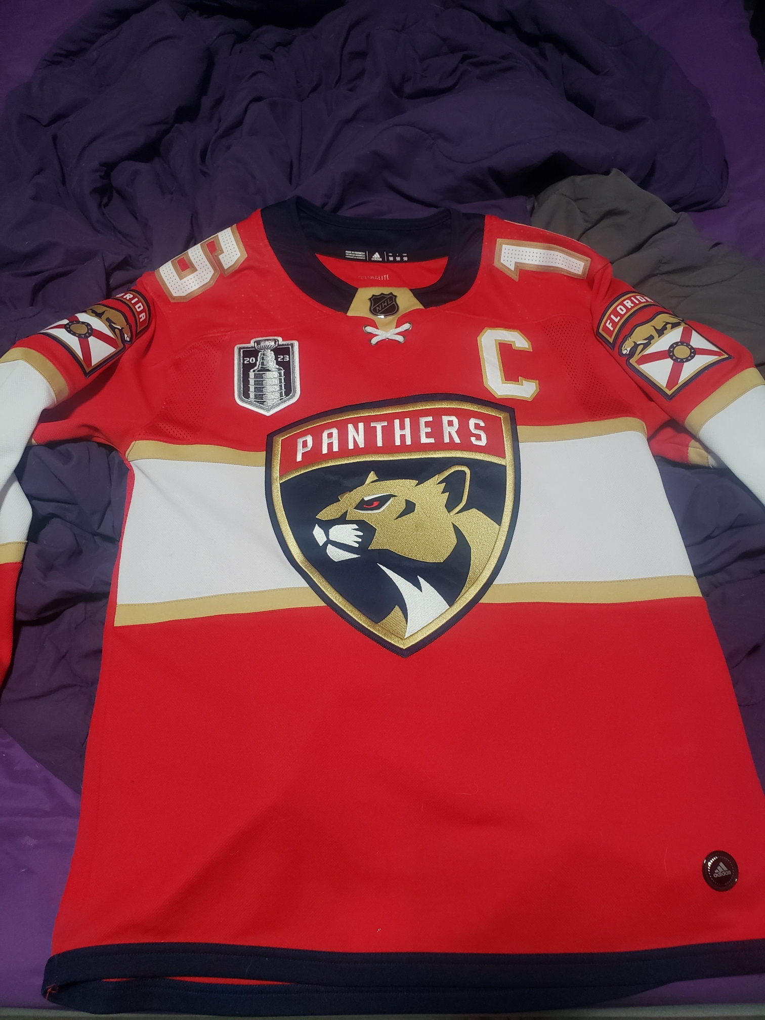 Barkov Florida Panthers Stanley Cup Final Size 50 Men's Adidas Jersey