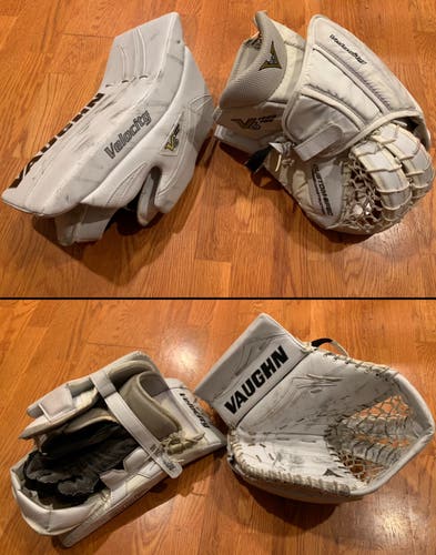 Vaughn Velocity V6 1000 Pro Hockey Goalie Catch Glove and Blocker Set